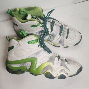 Adidas Seattle Sounders SFC Green,Gray & White High-Top Sneakers Born In 74 Sz13